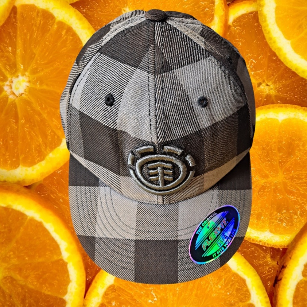 Element Flexfit Hat Plaid OSFA Baseball Cap Skateboarder‎